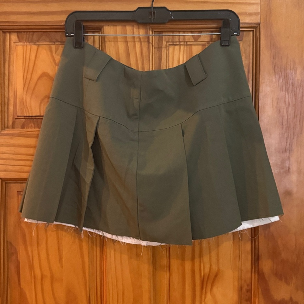 ASOS Olive Green Pleated Mini Skirt